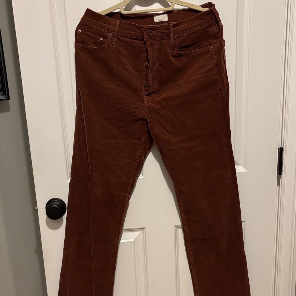 Mother dark orangybrown corduroy